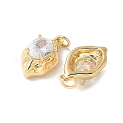 Латунные микропаве прозрачные подвески с фианитом KK-Q031-20G