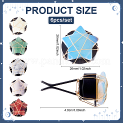 6 шт. зажимы для воздуховодов автомобиля из натурального драгоценного камня&nbsp;HJEW-BC00072