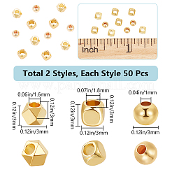 150шт 3 стильные латунные бусины KK-BBC0012-08