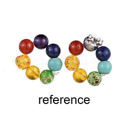 Серьги-гвоздики с жемчугом и ракушками&nbsp;EJEW-JE02370