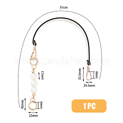 Ремни для сумок из искусственной кожи и пластиковый удлинитель из бисера из искусственного жемчуга FIND-WH0126-373B