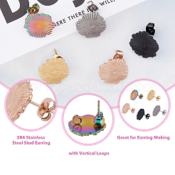 20 шт. 5-цветная фурнитура для сережек-гвоздиков из нержавеющей стали 304&nbsp;STAS-DC0013-05