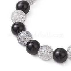 2 шт. 2 цвета браслеты с подвесками в виде черепа из сплава и эмали на тему Хэллоуина BJEW-JB12121