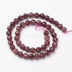 Натуральный клубничный нити кварца шарик&nbsp;G-P213-09-6mm