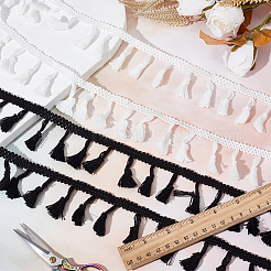 10 ярд 2-х видов хлопковой бахромы с кисточками&nbsp;OCOR-GF0002-90