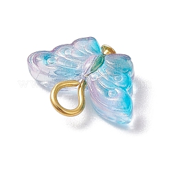 Золотистые железные булавки с плоской головкой и подвески из прозрачных стеклянных бусин&nbsp;PALLOY-JF03129