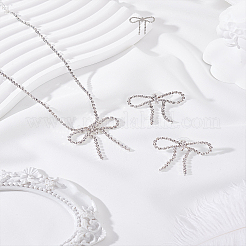 Ожерелья с подвесками в виде банта и серьги-гвоздики&nbsp;SJEW-LP0001-53