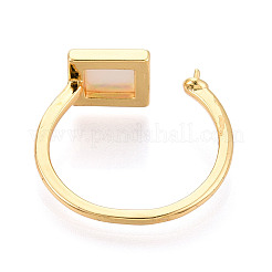 Квадратные латунные и ракушечные колышки для колец KK-N274-28G