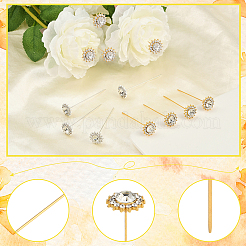 16 шт. 2-цветные литые хрустальные головки-булавки со стразами&nbsp;FIND-SP0004-63