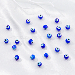 98 шт. круглые бусины ручной работы в технике лэмпворк от сглаза LAMP-DC0001-20