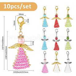 10 шт. подвеска в виде ангела из стеклянных бусин&nbsp;HJEW-FH00064