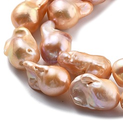 Нити натуральных бусин с ядровым жемчугом PEAR-B004-15C-04E