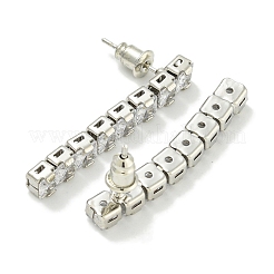 Латунные микро проложить серьги стержня кубического циркония&nbsp;EJEW-H014-08P-03