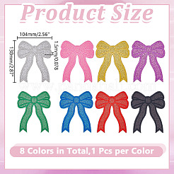 8 шт. нашивки с бантом на тканевой основе для пришивания и утюжки DIY-WH0589-54