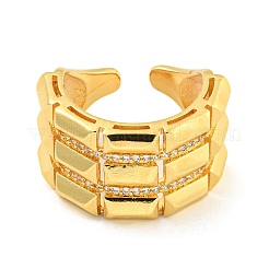 Открытое кольцо-манжета с прозрачным фианитом RJEW-L121-012G