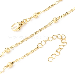 Цепочки из овальных звеньев с круглыми шариками из латуни толщиной 1.5 мм&nbsp;NJEW-H086-02G