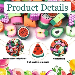 100шт 10 стиля ручной работы бусины из полимерной глины CLAY-YW0002-04