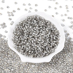 Серебряные подкладке стекло бисер&nbsp;SEED-T007-18A-02