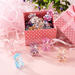 80шт 8 цвета прозрачные акриловые подвески MACR-PJ0001-07