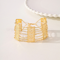 Браслеты с широкими звеньями из полых латунных цветов для женщин SO2593