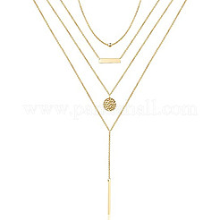 Модные ретро сплавные многослойные ожерелья с подвесками в виде палочек для украшения свитера FS-WG087D1-03