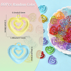 80шт прозрачные акриловые подвески TACR-SP0001-32