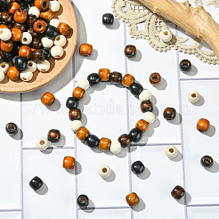 400шт. 4-х цветные деревянные европейские бусины WOOD-PA0001-01