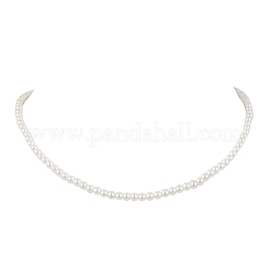 Ожерелья из круглых белых жемчужин диаметром 4 мм NJEW-JN05702