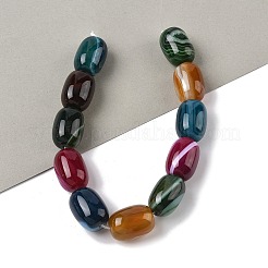 Нити бусин из натурального полосатого агата/полосатого агата (окрашенного и нагретого)&nbsp;G-H324-01E
