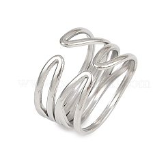 Регулируемые открытые манжеты из нержавеющей стали 304 для женщин&nbsp;RJEW-K299-02P