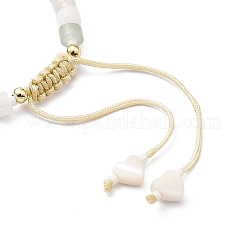 Регулируемый плетеный браслет из бисера из смешанных натуральных камней BJEW-O187-09