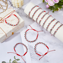 12 шт. браслет из сплава овальной формы с бусинами Святого Бенедикта и крестом&nbsp;BJEW-DC0001-21B