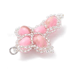 Окрашенная синтетическая императорская яшма с подвесками из стеклянных бусин&nbsp;PALLOY-MZ01119-01