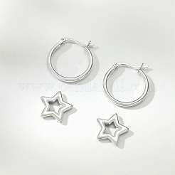 Шикарные серебряные серьги-подвески с пентаграммой для женщин s925 OH2589