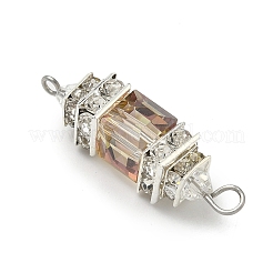 3 шт. 3-цветные подвески-кубики из гальванического стекла и латунных кристаллов со стразами&nbsp;PALLOY-JF04407