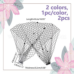 2 шт. 2-цветная полиэстеровая сетчатая вуаль для лица DIY-GA0007-07