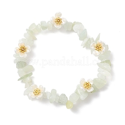 Новые эластичные браслеты из натурального нефрита для женщин BJEW-JB12315-02