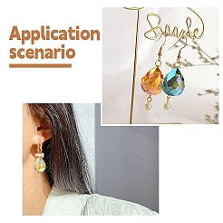 48шт 6 цвета прозрачные стеклянные бусины нити&nbsp;GLAA-YW0003-58