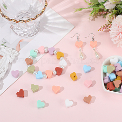100 шт. 10-х цветные бусины из пищевого силикона в форме сердца SIL-PA0001-09B