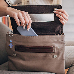 12 шт. брелки из сплава со стразами в виде руки хамсы с символом сглаза KEYC-DC0001-25