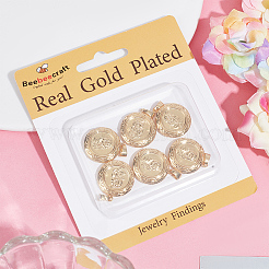 6шт латунные подвески-медальоны KK-BBC0015-49