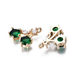 Латунные микропаве прозрачные кубические циркониевые подвески&nbsp;KK-S359-103-A02-RS