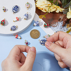 14 шт. 7-х стилевые фарфоровые подвески ручной работы&nbsp;PALLOY-DC00042