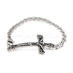 Браслеты из кубинской цепочки из нержавеющей стали 304 BJEW-D379-05ASP