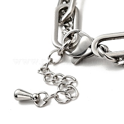 Устойчивый к потускнению 201 нержавеющая сталь бумажные и панцирные цепи двухслойный многорядный браслет для женщин BJEW-A126-19P