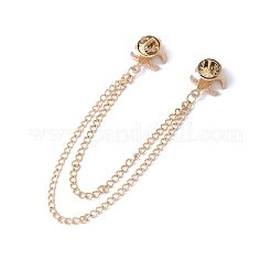 Броши из сплава «Флер де Лис» с подвесной цепочкой&nbsp;JEWB-NH0001-01G