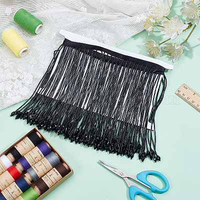 1 ярд полиэстерового кружева с кисточкой из стеклянных бусин OCOR-BC0007-85-1