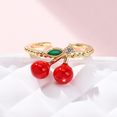 Латунные микропаве кубические цирконии регулируемые открытые манжеты кольца для женщин RJEW-U057-17A-G-1