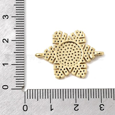 Шармы-соединители из латуни с микропаве из кубического циркония KK-L258-03C-G-1