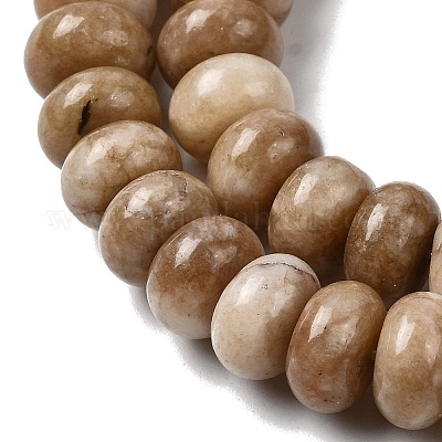 Окрашенные природные белый нефрит бисер пряди G-G107-A32-01-1